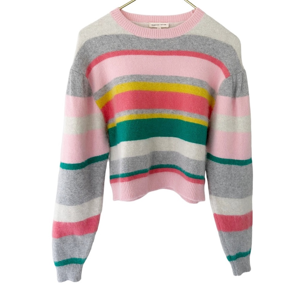 Rebecca Taylor Multicolor Striped Crew Neck Sweater